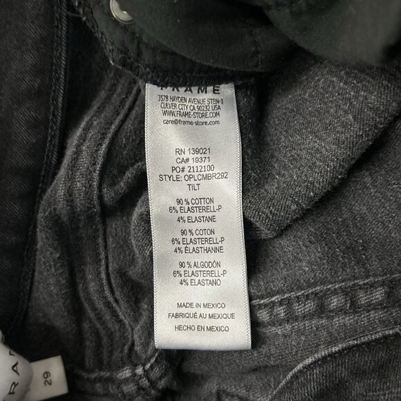 FRAME Le Crop Slim Bootcut Jeans Womens Size 29 Black Raw Edge Denim Mid Rise - Picture 15 of 16